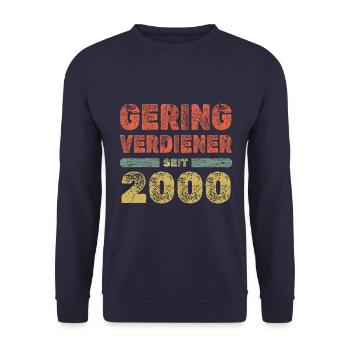 Jahr 2000 - Unisex Pullover - Navy - Vorne - Alina (178cm) & Michal (187cm)