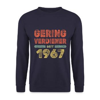 Witzig 1967 - Unisex Pullover - Navy - Vorne - Alina (178cm) & Michal (187cm)