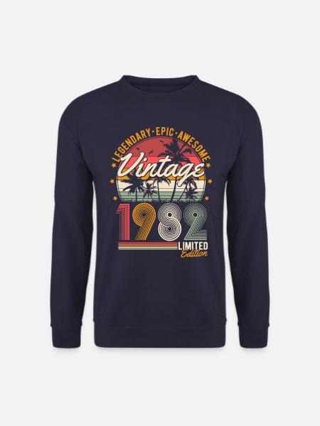 Vintage 1982 Vintage Birthday Retro Gift - Unisex Sweatshirt - navy