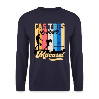 Castres Le Rugby Macarel - Unisex Sweatshirt - navy - Front - Alina (178cm) & Michal (187cm)
