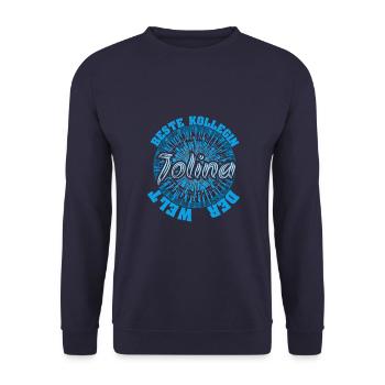Beste Arbeitskollegin Jolina - Unisex Pullover - Navy - Vorne - Alina (178cm) & Michal (187cm)