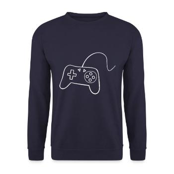 Controller for computer game - Lanparty - Unisex Sweatshirt - navy - Front - Alina (178cm) & Michal (187cm)
