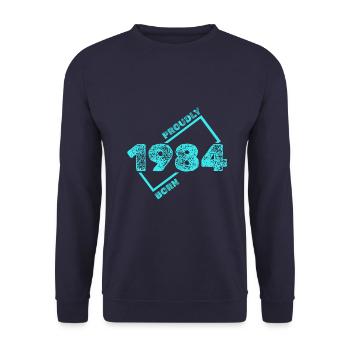 Jahr 1984 - Unisex Pullover - Navy - Vorne - Alina (178cm) & Michal (187cm)