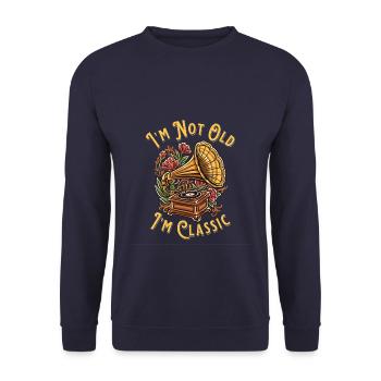 Je ne suis pas vieux, je suis amateur de musique Gramophone classique - Sweat-shirt Unisexe - marine - Devant - Alina (178cm) & Michal (187cm)