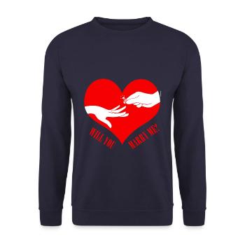 wedding - Unisex Sweatshirt - navy - Front - Alina (178cm) & Michal (187cm)