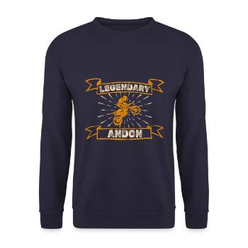 Motorcycle Andon - Unisex Sweatshirt - navy - Front - Alina (178cm) & Michal (187cm)