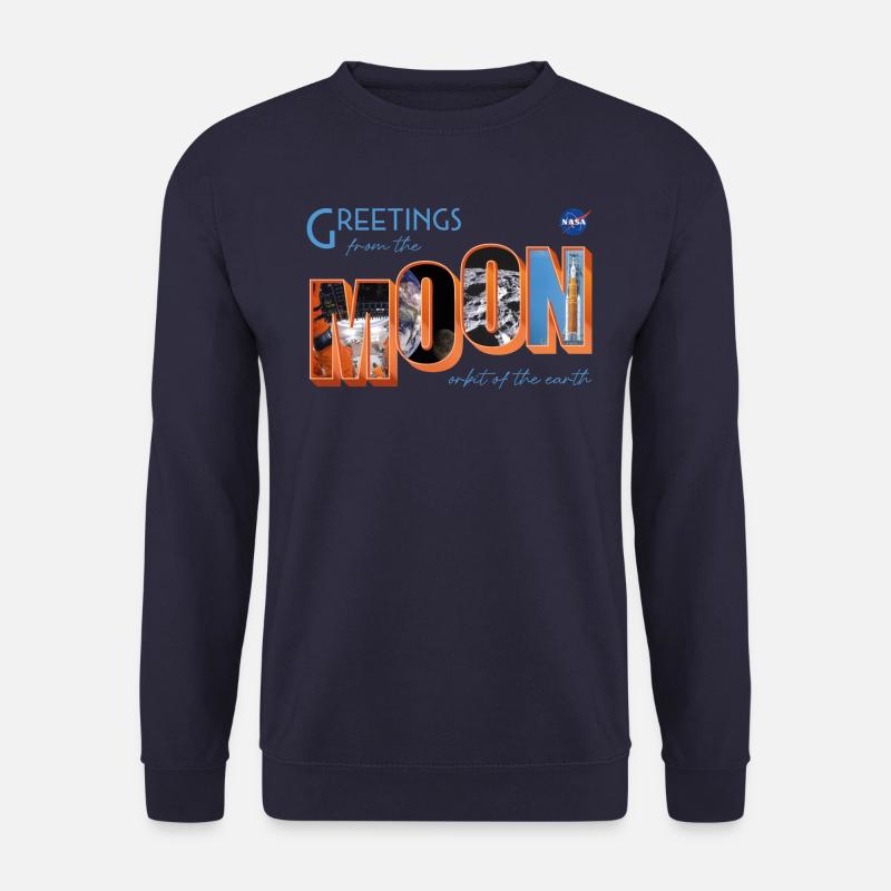 NASA Greetings From The Moon Urlaubskarte-Design - Unisex Pullover - Navy