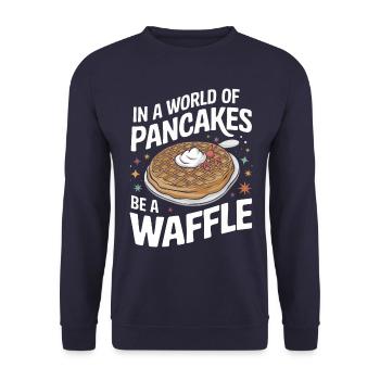 Waffles Breakfast Sweets - Unisex Sweatshirt - navy - Front - Alina (178cm) & Michal (187cm)