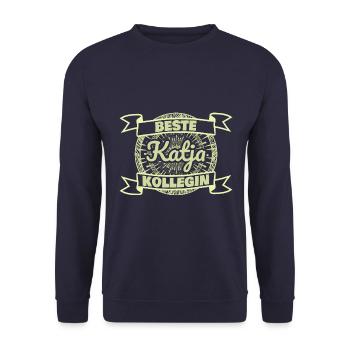 Beste Katja - Unisex Pullover - Navy - Vorne - Alina (178cm) & Michal (187cm)