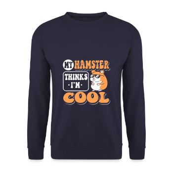 Mon hamster pense que je suis cool hamster drôle - Sweat-shirt Unisexe - marine - Devant - Alina (178cm) & Michal (187cm)