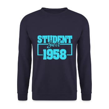 Student seit 1958 - Unisex Pullover - Navy - Vorne - Alina (178cm) & Michal (187cm)