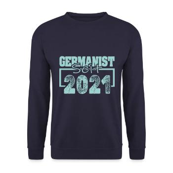 Deutsch 2021 - Unisex Pullover - Navy - Vorne - Alina (178cm) & Michal (187cm)