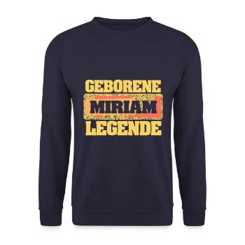 Geborene Legende als Miriam - Unisex Pullover - Navy - Vorne - Alina (178cm) & Michal (187cm)