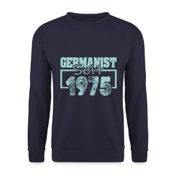 Jahr 1975 - Unisex Pullover - Navy - Vorne - Alina (178cm) & Michal (187cm)