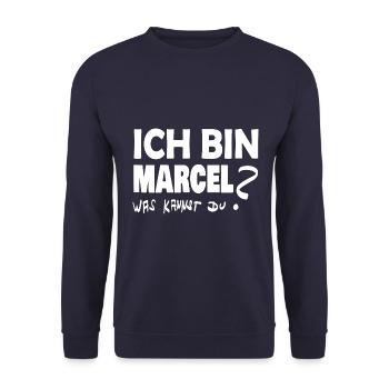 marcel - Unisex Pullover - Navy - Vorne - Alina (178cm) & Michal (187cm)