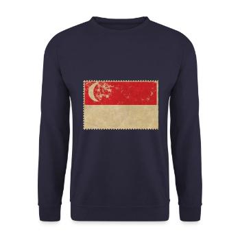 Singapore - Unisex Sweatshirt - navy - Front - Alina (178cm) & Michal (187cm)