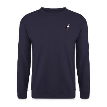 white stork - Unisex Sweatshirt - navy - Front - Alina (178cm) & Michal (187cm)