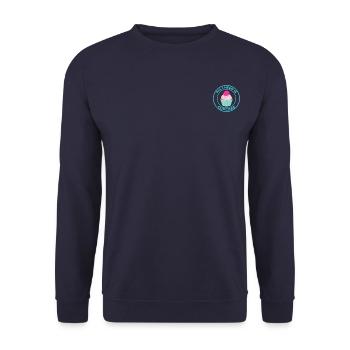 ALLES, WAS ICH BRAUCHE, IST CUPCAKE - Unisex Pullover - Navy - Vorne - Alina (178cm) & Michal (187cm)