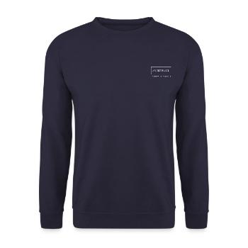 MyBestPlace logo blanc - Sweat-shirt Unisexe - marine - Devant - Alina (178cm) & Michal (187cm)