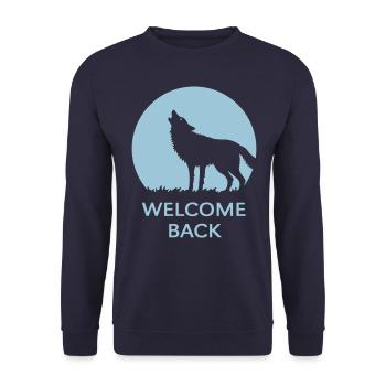 Bienvenue à nouveau (Wolf / 1C) - Sweat-shirt Unisexe - marine - Devant - Alina (178cm) & Michal (187cm)