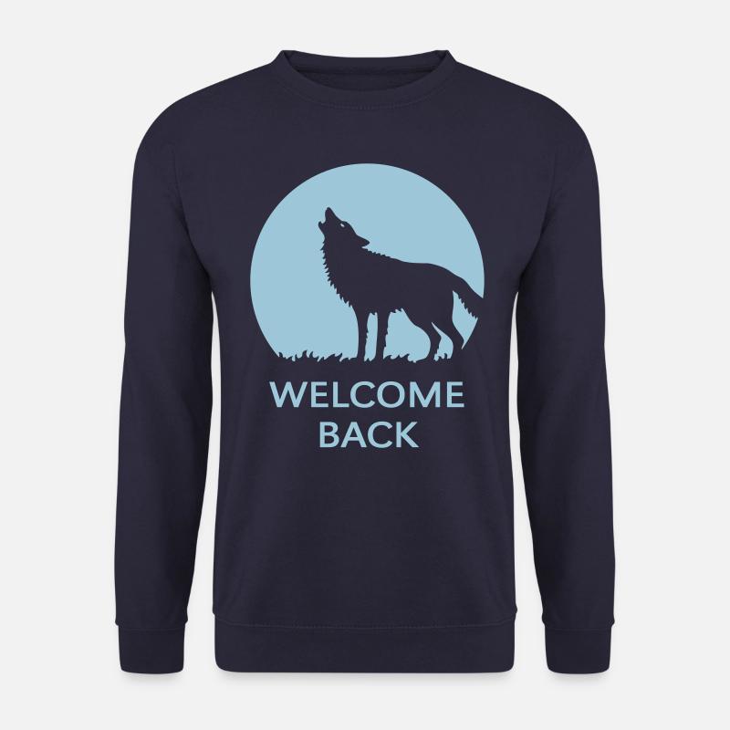 Welcome Back (Wolf / 1C) - Unisex Pullover - Navy