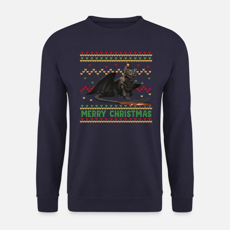 Drachenzähmen Leicht Gemacht Ugly Christmas Design - Unisex Pullover - Navy