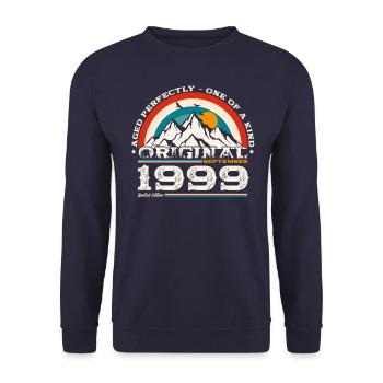 25th Birthday Original September 1999 Volume 99 - Unisex Sweatshirt - navy - Front - Alina (178cm) & Michal (187cm)