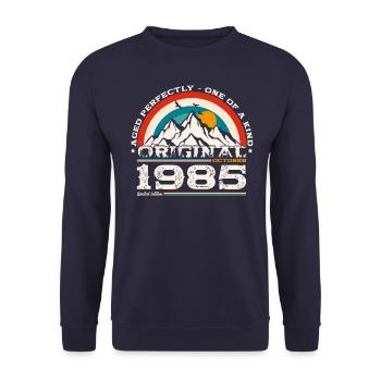 39ème Anniversaire Millésime Octobre 1985 Cru 85 - Sweat-shirt Unisexe - marine - Devant - Alina (178cm) & Michal (187cm)