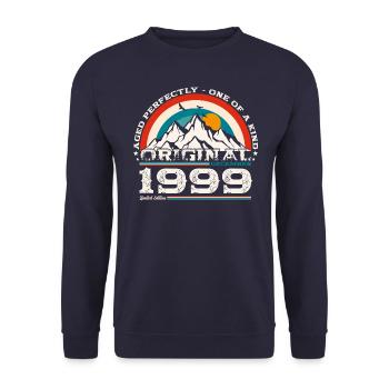 25th Birthday Original December 1999 Volume 99 - Unisex Sweatshirt - navy - Front - Alina (178cm) & Michal (187cm)