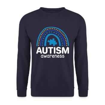 Autism awareness Regenbogen - Unisex Pullover - Navy - Vorne - Alina (178cm) & Michal (187cm)