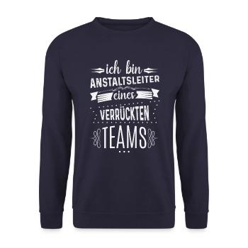 Anstaltsleitung Anstalt Anstaltsleiter Chef Chefin - Unisex Pullover - Navy - Vorne - Alina (178cm) & Michal (187cm)