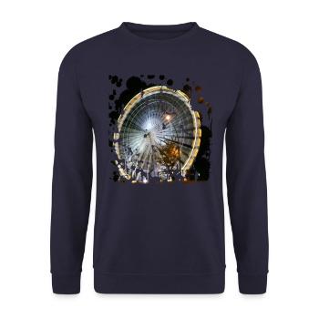 At the fair the Ferris wheel is a highlight - Unisex Sweatshirt - navy - Front - Alina (178cm) & Michal (187cm)