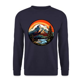 Mountains, Landscape, Nature - Unisex Sweatshirt - navy - Front - Alina (178cm) & Michal (187cm)