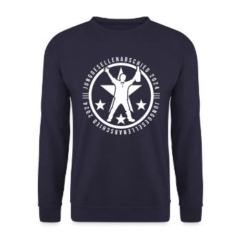 Junggesellen Abschied 2024 - Unisex Pullover - Navy - Vorne - Alina (178cm) & Michal (187cm)