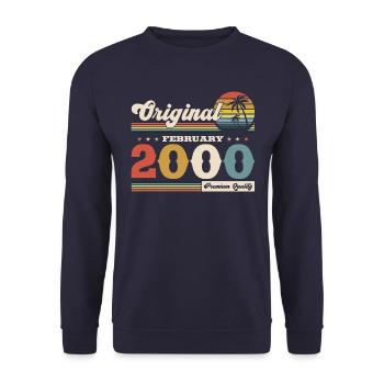 25ème anniversaire cadeau mari Original février 2000 - Sweat-shirt Unisexe - marine - Devant - Alina (178cm) & Michal (187cm)