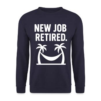 Ruhestandsgeschenk Neuer Job Rentner - Unisex Pullover - Navy - Vorne - Alina (178cm) & Michal (187cm)