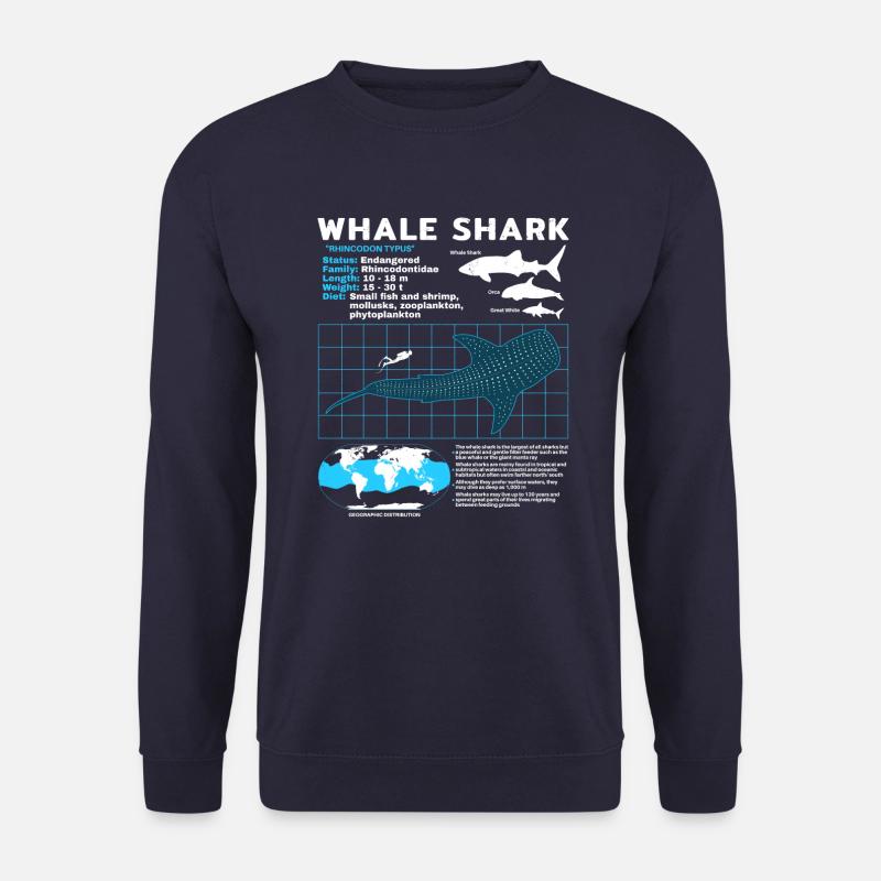 Fiche technique whale shark - Sweat-shirt Unisexe - marine