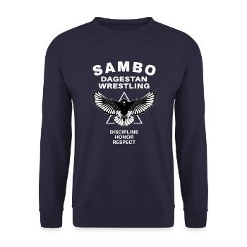 Sambo Daghestan Lutte - Sweat-shirt Unisexe - marine - Devant - Alina (178cm) & Michal (187cm)