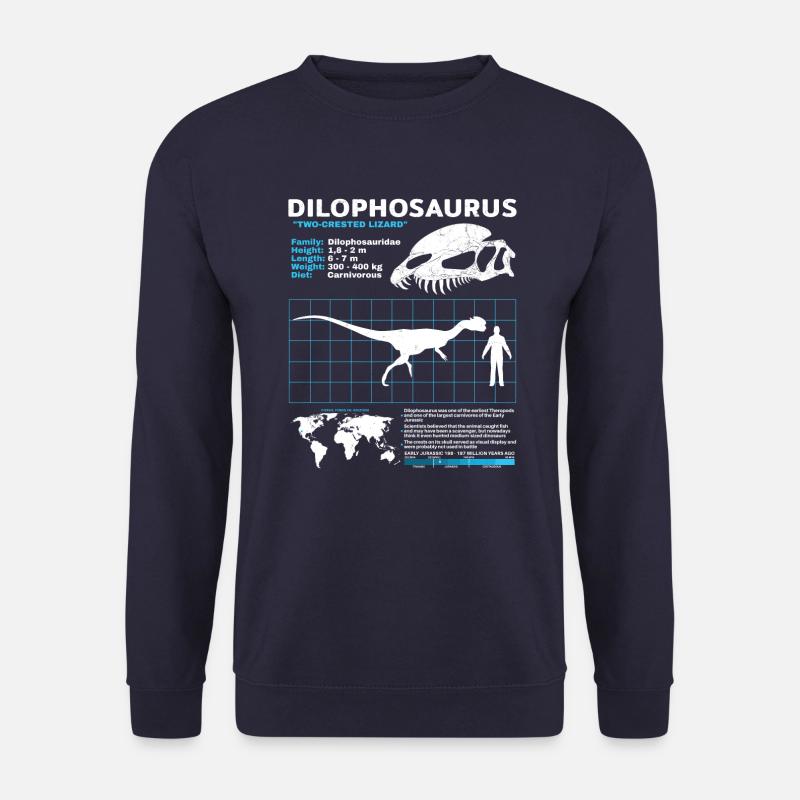 Dilophosaurus Datasheet - Unisex Sweatshirt - navy