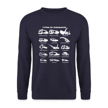 Espèces de dinosaures Types de dinosaures - Sweat-shirt Unisexe - marine - Devant - Alina (178cm) & Michal (187cm)