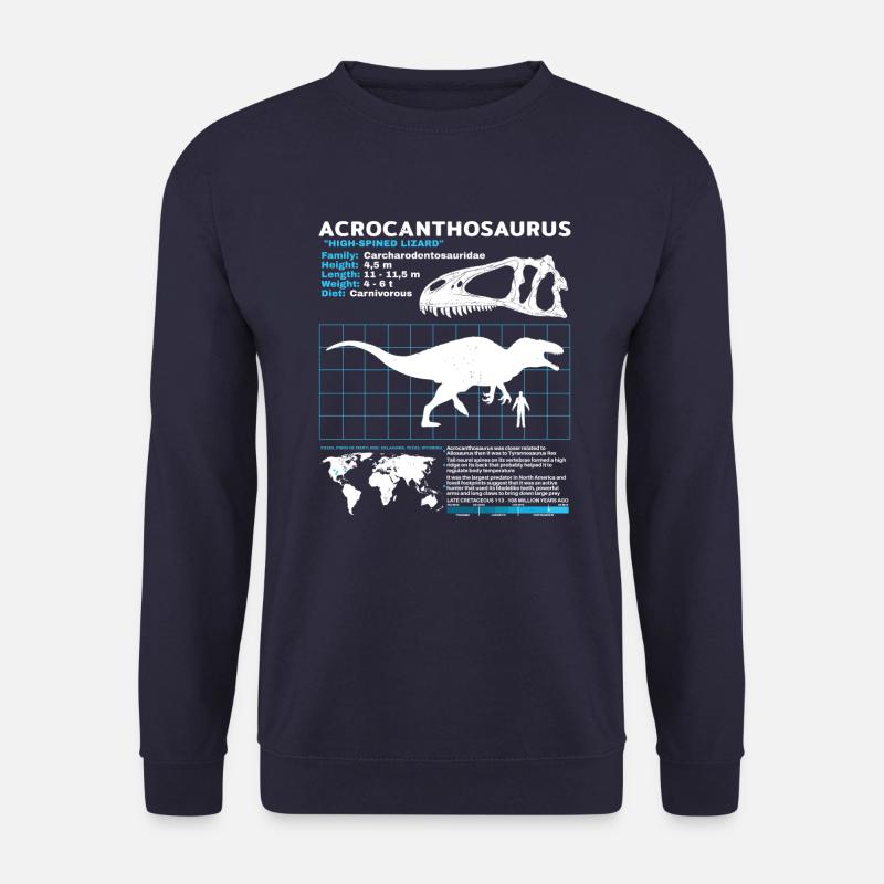 Acrocanthosaurus Datasheet - Unisex Sweatshirt - navy