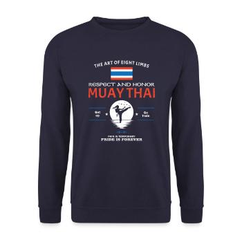 Muay Thai Fille - Sweat-shirt Unisexe - marine - Devant - Alina (178cm) & Michal (187cm)