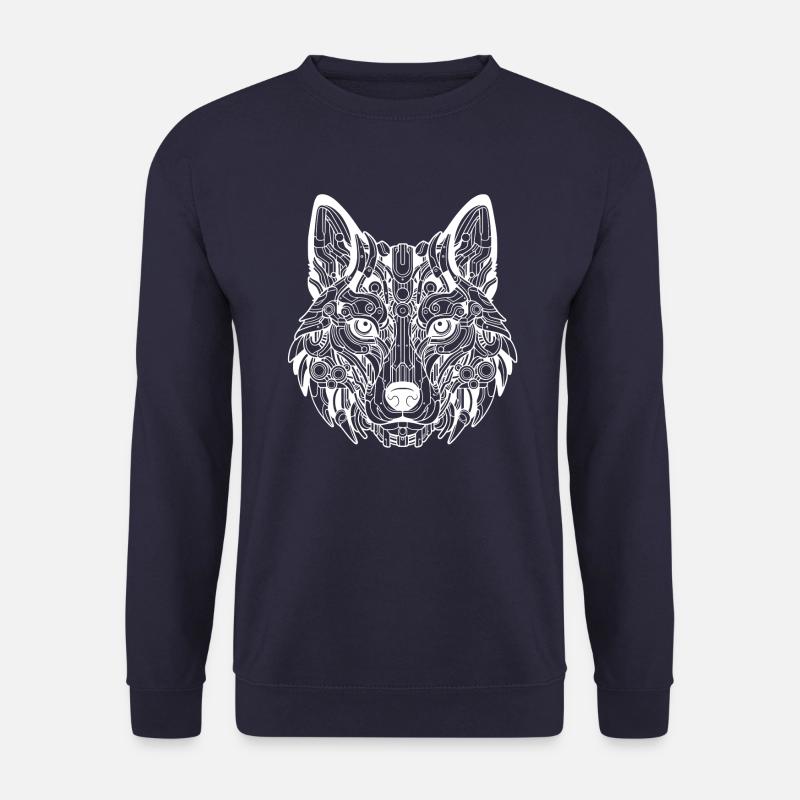 Loup biomécanique - Design blanc - Sweat-shirt Unisexe - marine