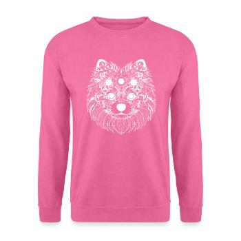 Abstract Pomeranian - White Design - Unisex Sweatshirt - pink - Front