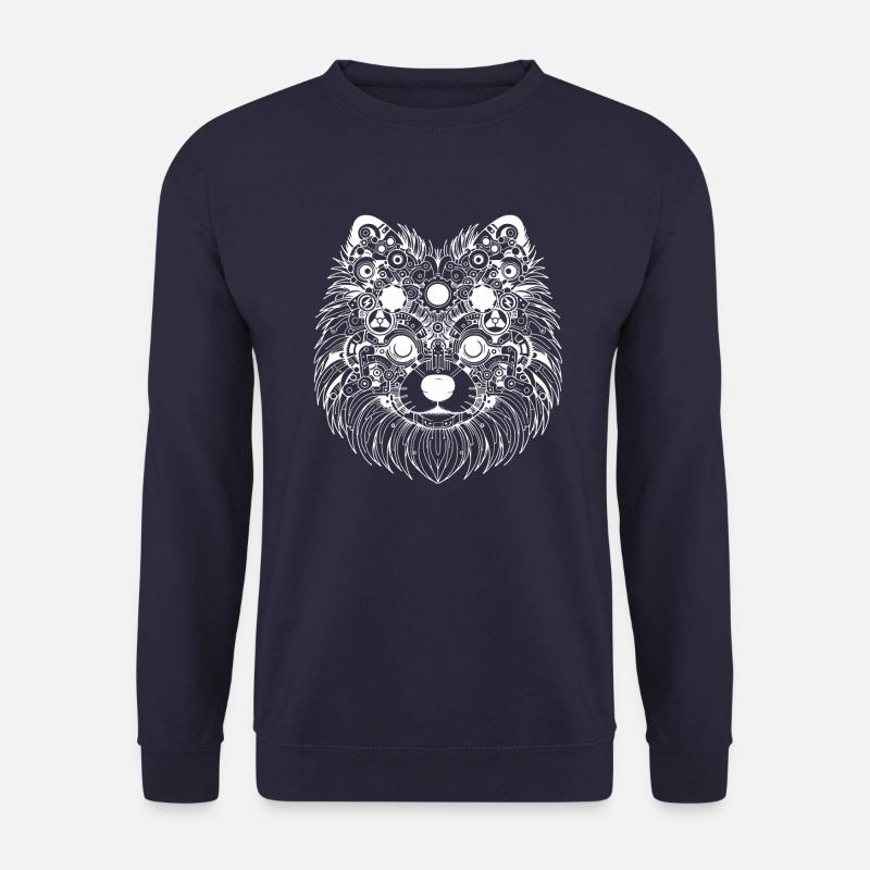 Abstraktes Pommerschen - Weißes Design - Unisex Pullover - Navy
