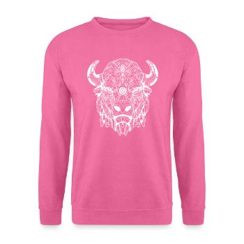 Biomechanical Bison - White Design - Unisex Sweatshirt - pink - Front