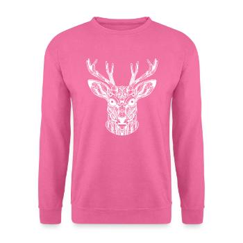 Biomechanical Deer - White Design - Unisex Sweatshirt - pink - Front