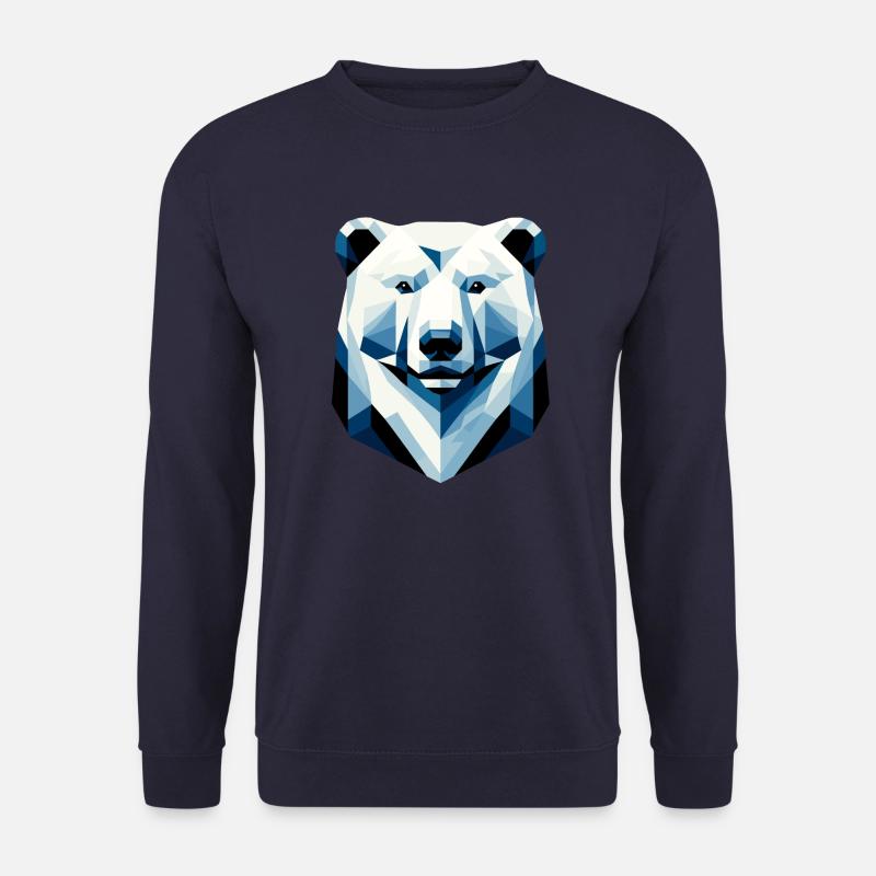 Abstrakter geometrischer Eisbär - Farbgestaltung - Unisex Pullover - Navy