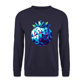 Abstract Geometric Blueberry - Color Design - Unisex Sweatshirt - navy - Front - Alina (178cm) & Michal (187cm)