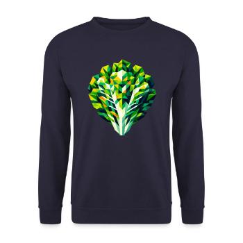 Abstrakter geometrischer Salat - Farbgestaltung - Unisex Pullover - Navy - Vorne - Alina (178cm) & Michal (187cm)